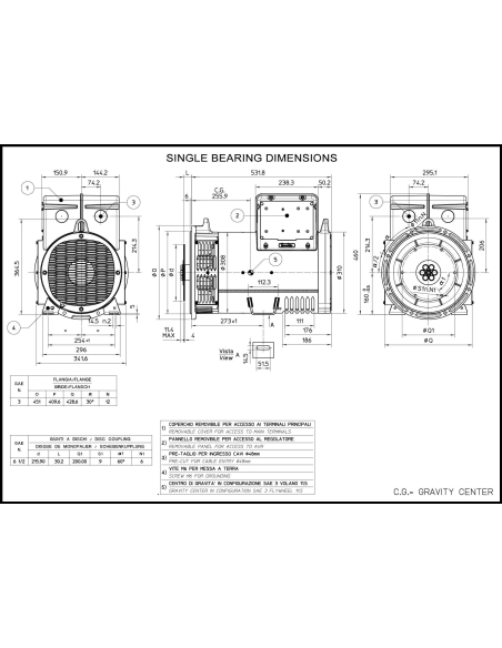 MECC ALTE ECP28-4 THREE PHASE ALTERNATOR AVR