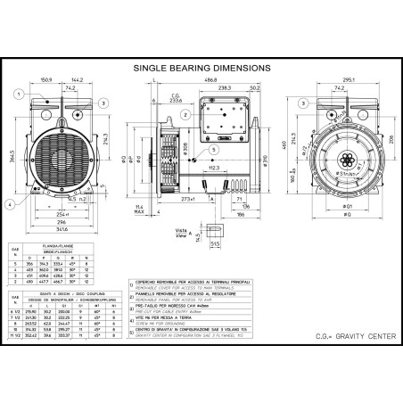 MECC ALTE ECP28-1L/2 C-TYPE THREE-PHASE ALTERNATOR 25KVA