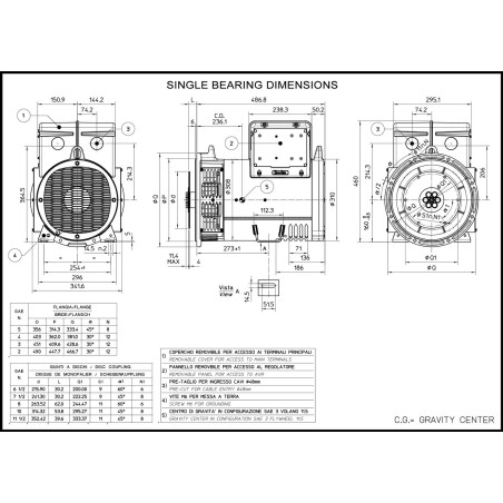 MECC ALTE ECP28-2L/2 C-TYPE THREE-PHASE ALTERNATOR 30KVA
