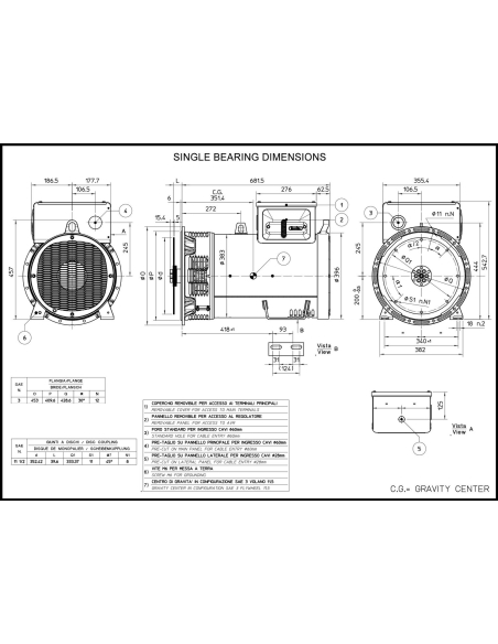 MECC ALTE ECP32-2S/2 A THREE PHASE ALTERNATOR 44 KVA AVR