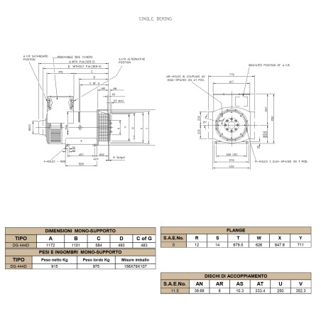DINGOL DG444D Three-phase Alternator 300 kVA AVR DINGOL DG444D Three-phase Alternator 300 kVA AVR