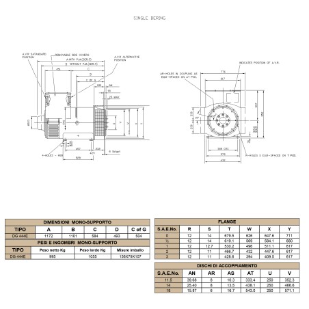 DINGOL DG444E Three-phase Alternator 350 kVA AVR