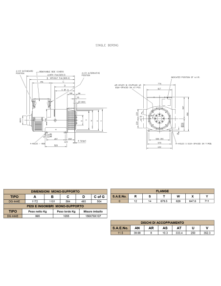 BELTRAME DINGOL DG444C Three-phase Alternator 250 kVA AVR