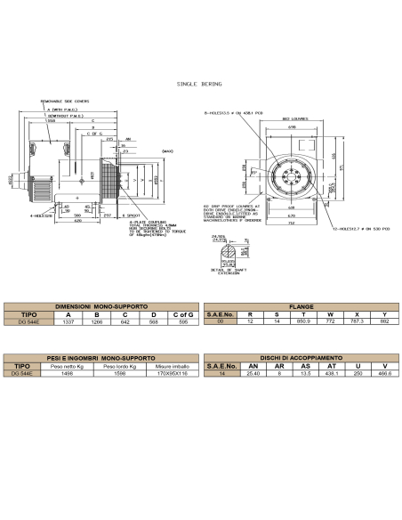 BELTRAME DINGOL DG444C Three-phase Alternator 250 kVA AVR