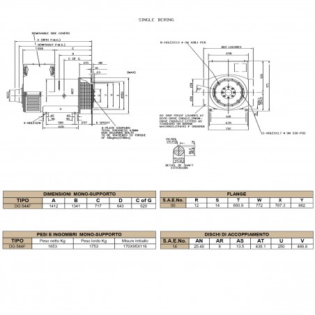 DINGOL DG544F THREE-PHASE ALTERNATOR 670 KVA AVR DINGOL DG544F THREE-PHASE ALTERNATOR 670 KVA AVR