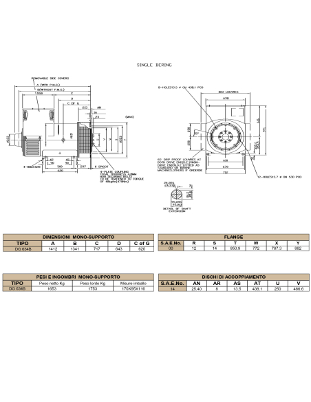 BELTRAME DINGOL DG634B Three-phase alternator 750 kVA AVR