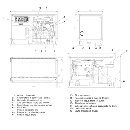 MASE IS 16 SINGLE PHASE MARINE GENERATOR 15,3KW