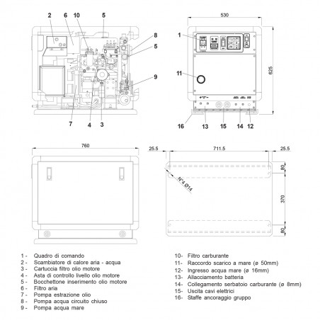MASE IS 8.1 MARINE GENERATOR SINGLE-PHASE 7.8KW EPA