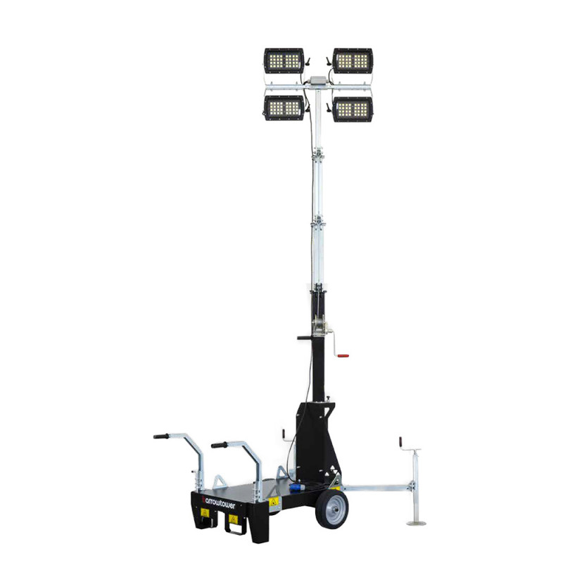 italtower barrow pro01 torre faro 4x75 w multiled con carrello a mano