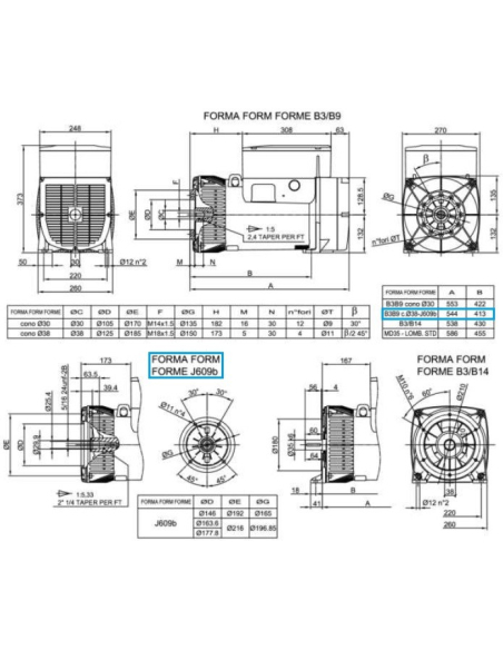 LINZ E1X13M E/4 Alternatore Trifase 4 poli 14 kVA 50 Hz AVR