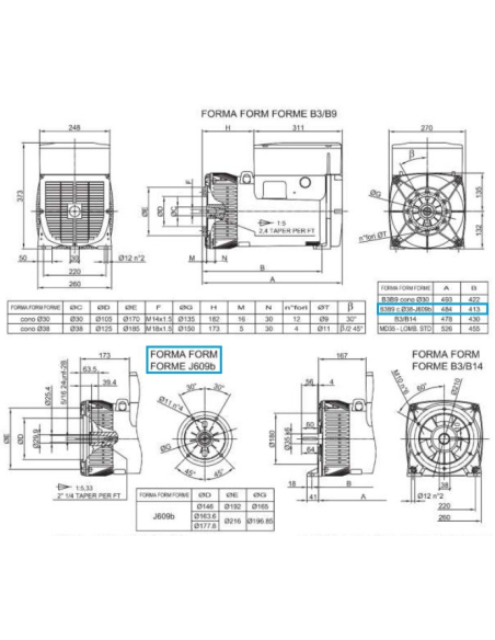 LINZ E1X13M F/4 Alternatore Trifase 4 poli 16 kVA 50 Hz AVR