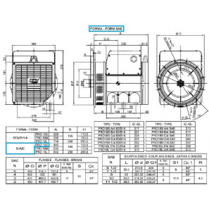 LINZ PRO18S B/4 Three-phase alternator 4 poles 25 kVA 50 Hz AVR