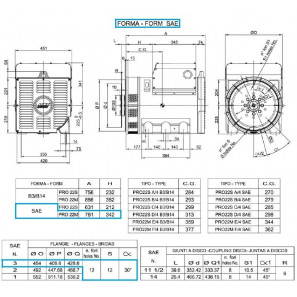 LINZ PRO22M F/4 Three-phase alternator 4 poles 150 kVA 50 Hz AVR