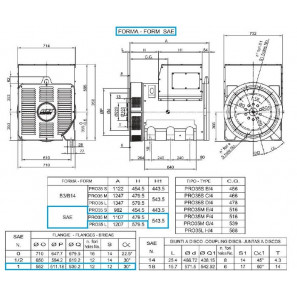 LINZ PRO35S E/4 Three-phase alternator 4 poles 600 kVA 50 Hz AVR