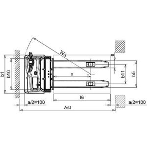 PRAMAC GX12/35 EVO - Technical drawing with top view