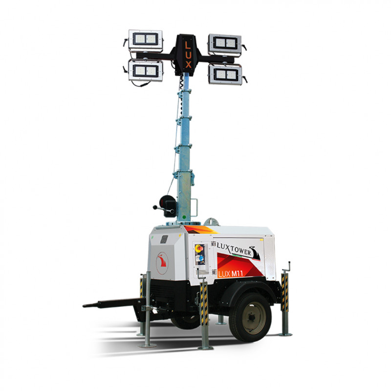 luxtower lux m11 plus light tower with fast towing trolley