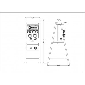 building site switchboard 5 x 16 a 230v 2 x 32 a 400v