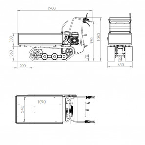 fastverdini minidumper tm500am carrello cingolato con cassone agricolo 500 kg di portata