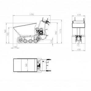 fastverdini minidumper tm500di carrello cingolato con cassone edile 500 kg di portata