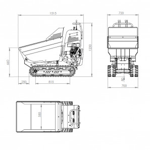 fastverdini minidumper it500h carrello cingolato con cassone idraulico dumper 500 kg