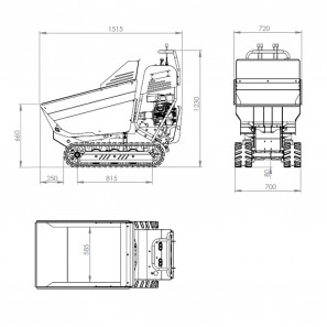 fastverdini minidumper it500h crawler trolley with hydraulic dumper cart 500 kg