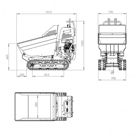 FASTVERDINI MINIDUMPER IT500H CARRELLO CINGOLATO CON CASSONE IDRAULICO DUMPER 500 Kg