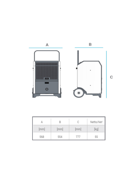 BM2 DR 50 PROFESSIONAL DEHUMIDIFIER 51,4 l/24h