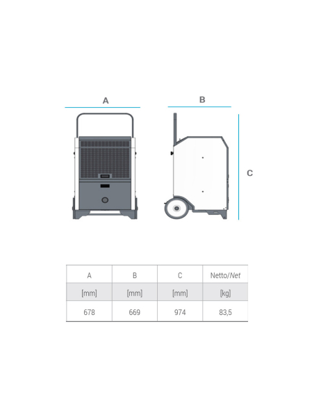 BM2 DR 100 DEUMIDIFICATORE PROFESSIONALE 100,8 l/24h