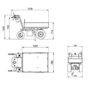 mch w350e transporter with electric motor 350 kg