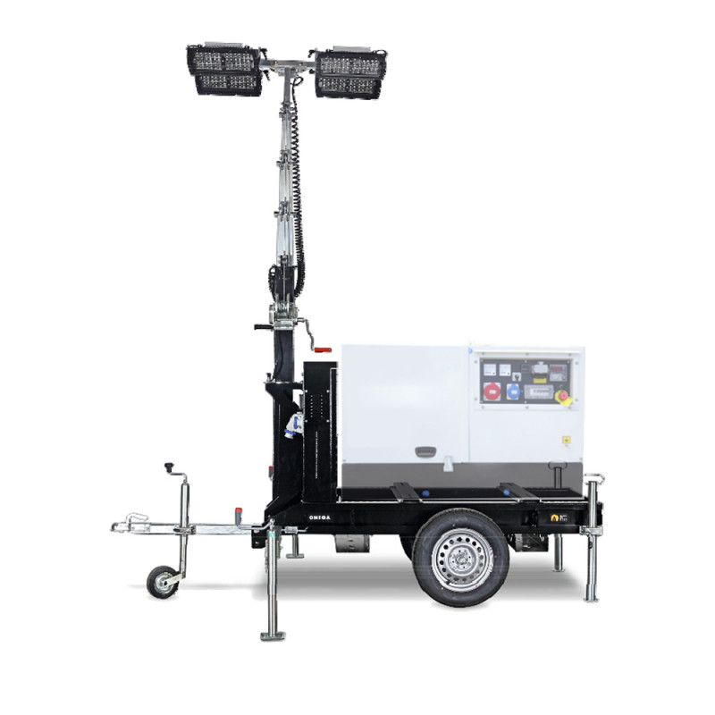 tower light l70 4x320 fast towing cart with generator 11 kva