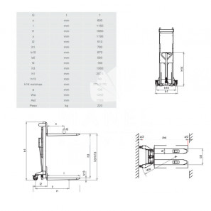 bada 10m manual lifter aisi 304 stainless steel 1000kg capacity