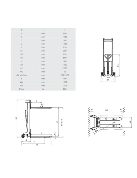 BADA 10M Sollevatore Acciaio Inox