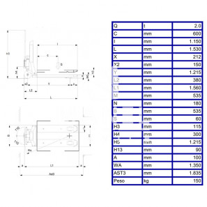 bada tmb 20st transpallet manual weighing system weighing capacity 2000 kg stainless steel