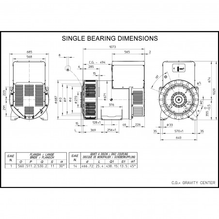 MECC ALTE ECO40-2S/4 C-TYPE ALTERNATORE TRIFASE 450 KVA AVR MECC ALTE ECO40-2S/4 C-TYPE ALTERNATORE TRIFASE 450 KVA AVR