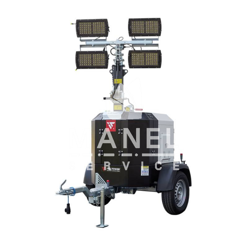 italtower mantis light tower 4x320 w multiled with homologated trolley and generator stagev