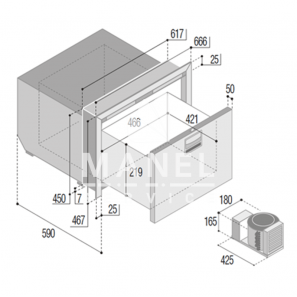 vitrifrigo drw70a frigoriferocongelatore 80l a cassetto singolo