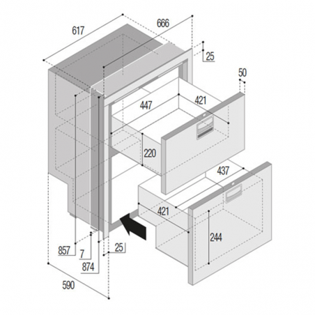 VITRIFRIGO DRW180A Frigorifero/Congelatore 150l