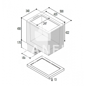 VITRIFRIGO-TL43 frigo-Dimensioni