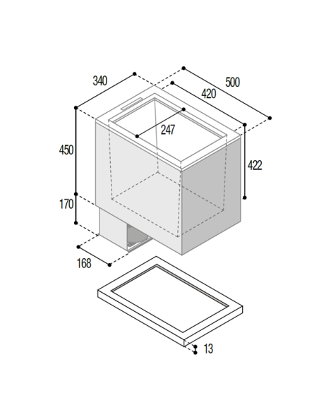 VITRIFRIGO-TL43 frigo-Dimensioni