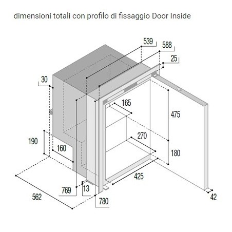 VITRIFRIGO C115iX OCX2 FRIGO-FREEZER ACCIAIO INOX