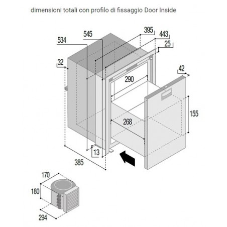 VITRIFRIGO DW42 OCX2 RFX FRIGO-FREEZER A CASSETTO