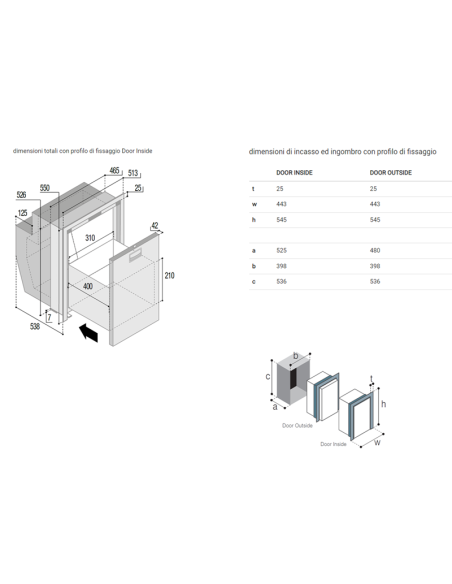VITRIFRIGO DW51 OCX2 drawer refrigerator dimensions