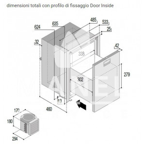 VITRIFRIGO DW75 OCX2 DRAWER FRIDGE-FREEZER I