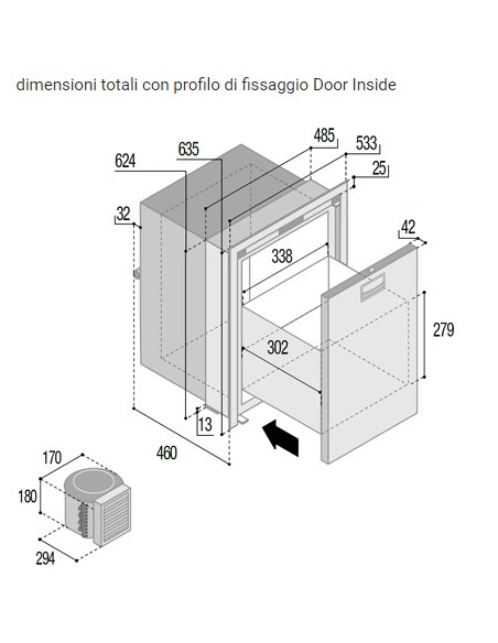 VITRIFRIGO DW75 OCX2 DRAWER FRIDGE-FREEZER I
