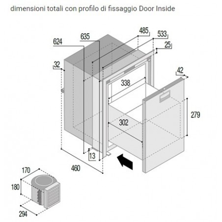 VITRIFRIGO DW75 OCX2 RFX FRIGO-FREEZER A CASSETTO
