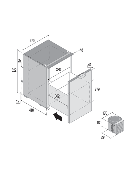 VITRIFRIGO C75DW Frigo-Freezer a Casseto V
