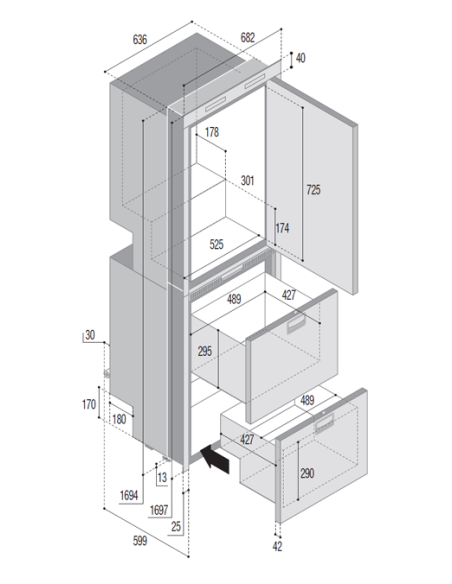 VITRIFRIGO DW360 OCX2 DTX IM Icemaker Fridge-Freezer