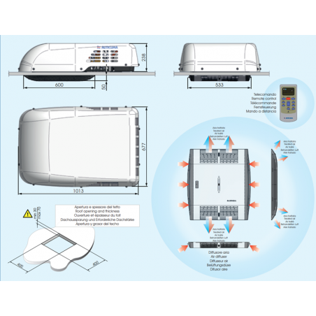 AUTOCLIMA RTEH27 Vehicle Air Conditioner 2900W with Heat Pump