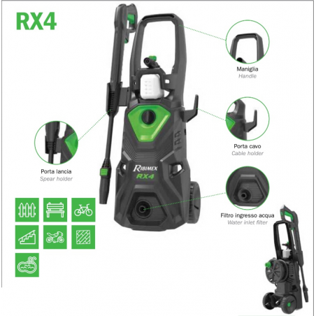 RIBIMEX PRNHP04 Pressure Washer RX4 2200W 480LT