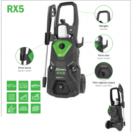 RIBIMEX PRNHP05 Induction pressure washer RX5 2200W 460LT